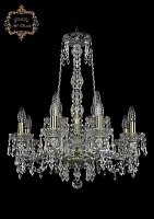 Люстра подвесная хрустальная 11.23.8+4.200.h-64.Br.Dr Богемиа Арт Классик прозрачная на 12 ламп, основание бронзовое в стиле классический Люстра подвесная хрустальная 11.23.8+4.200.h-64.Br.Dr Богемиа Арт Классик прозрачная на 12 ламп, основание бронзовое в стиле классический